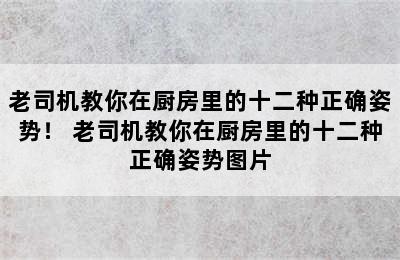 老司机教你在厨房里的十二种正确姿势！ 老司机教你在厨房里的十二种正确姿势图片